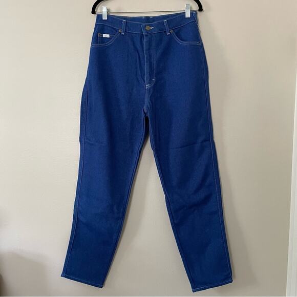 Vintage 80s Deadstock Lee Relaxed Riders High Waist Jeans Pepper Stretch Blue - Picture 1 of 9